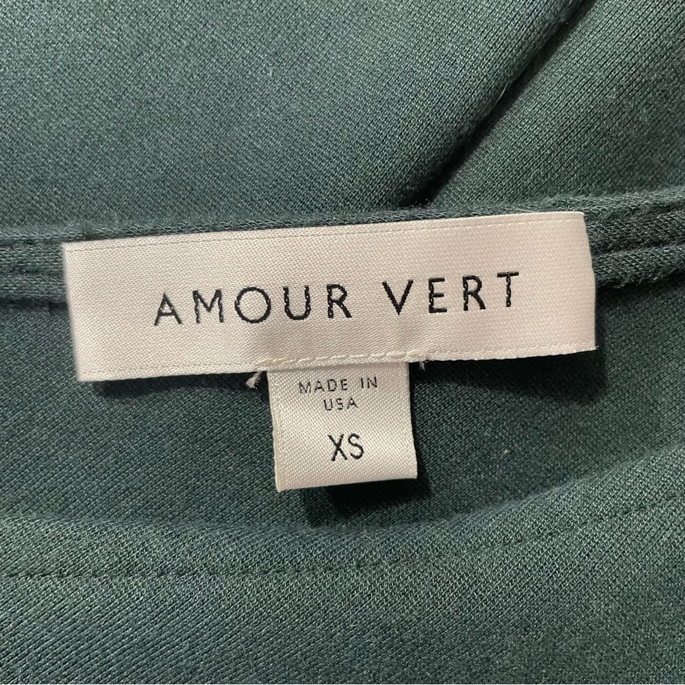 Amour Vert Bodycon Dress Hunter Green V-Neck Half Sleeve Size XS - Picture 4 of 5